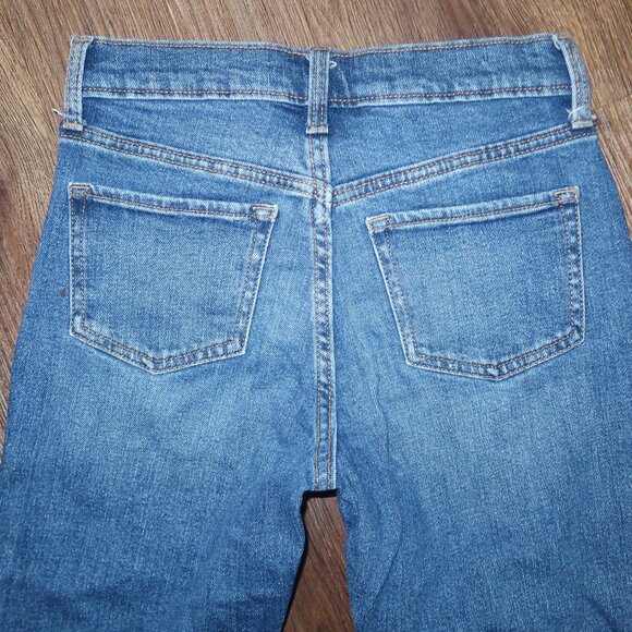 Girls Old Navy High Rise O.G. Straight Distressed Cropped Jeans Adjustable sz 10 - Picture 4 of 5